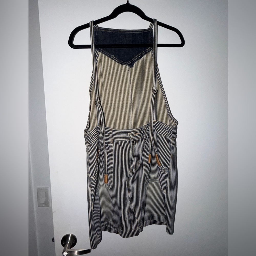 Striped Overalls with Pockets